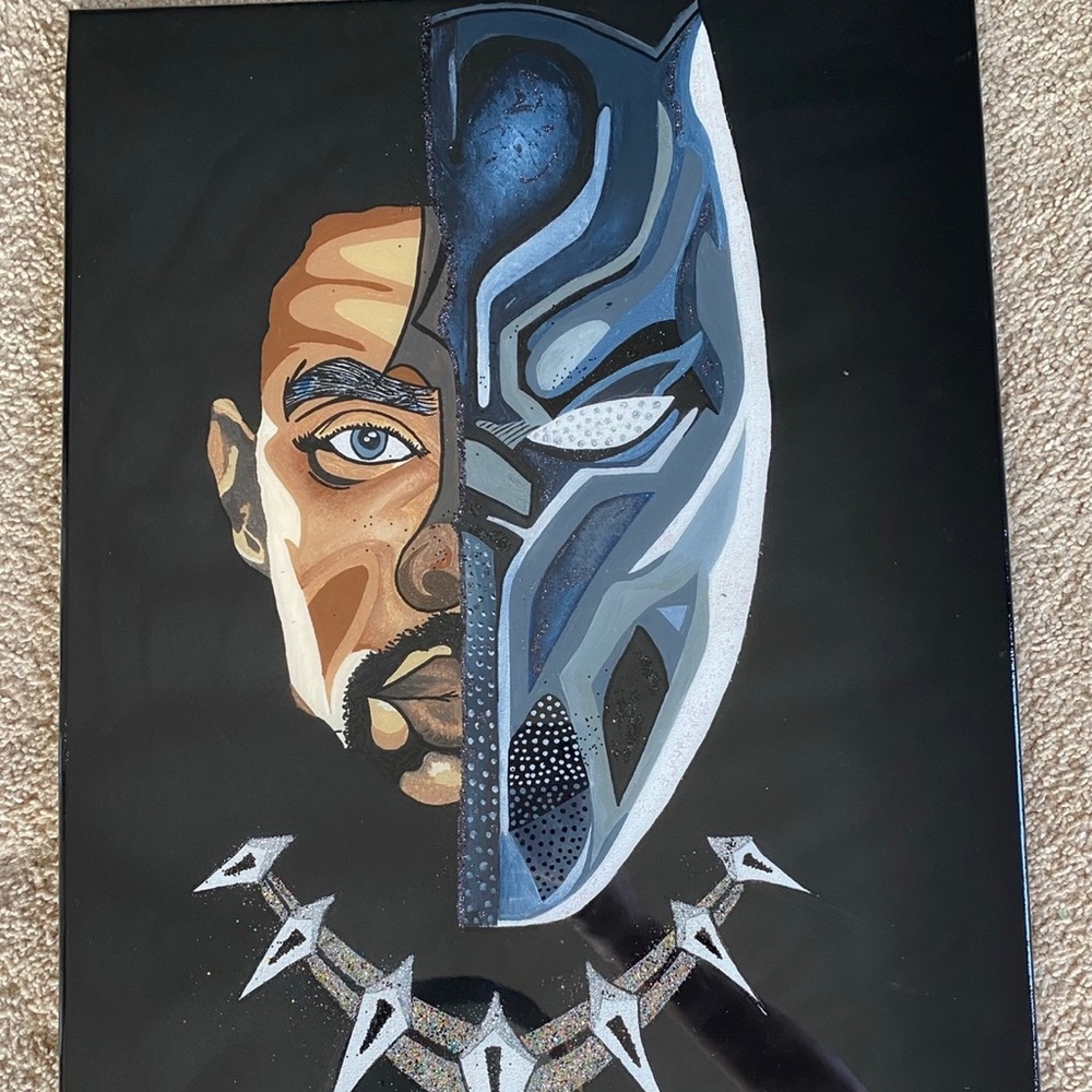 Black Panther Canvas Art. Original Hand Painted.